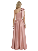 Modern One Shoulder Side Slit A-Line Satin Mother Of The Bride Dress