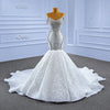ChicSew Sparkly Lace Applique Off Shoulder Ball Gown Wedding Dress With Rhinestone