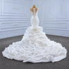 ChicSew Sparkly Lace Applique Illusion Mermaid Ball Gown Wedding Dress