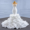ChicSew Sparkly Lace Applique Illusion Mermaid Ball Gown Wedding Dress