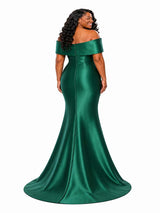 ChicSew Elegant Off Shoulder Mermaid Soft Satin Maxi Bridesmaid Dresses
