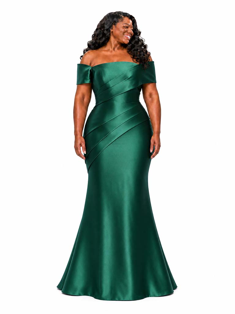 ChicSew Elegant Off Shoulder Mermaid Soft Satin Maxi Bridesmaid Dresses