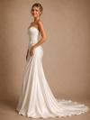ChicSew Elegant Sweetheart Mermaid Satin Floor-Length Wedding Dress With 3D Flowers