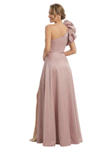 Beautiful One Shoulder Satin Floral Mermaid Mother Of The Bride Dresses Overskirt