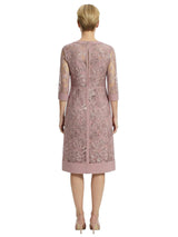 Elegant 3/4 Sleeves Knee-Length Chiffon Mother Of The Bride Dresses With Lace Jacket