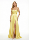 Sexy Sweetheart Neckline Satin Prom Gown Pretty Ruched Bodice A-Line Formal Party Dress