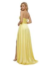 Dreamy Sweetheart Satin Prom Dress With Sexy Side Slit Floor Length Gown