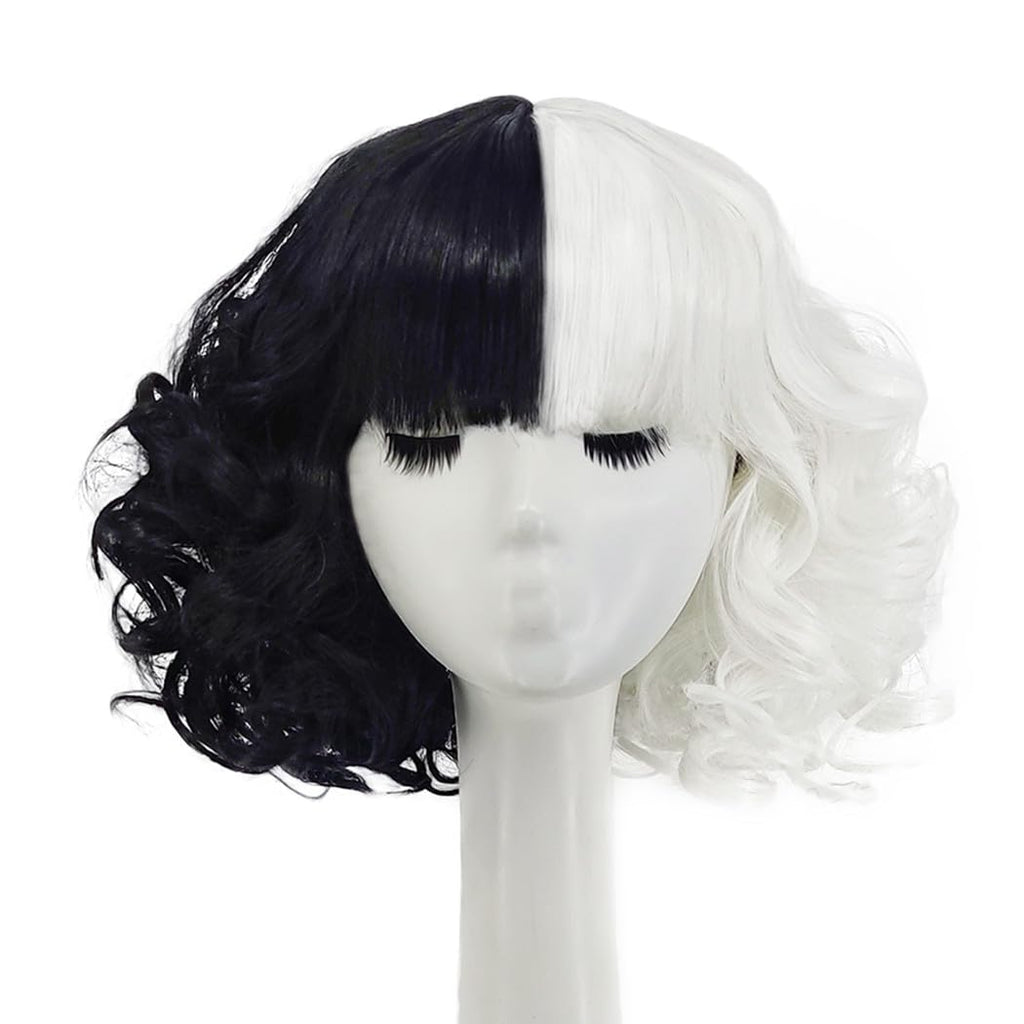 Women Curly Wavy Hair Wig with Wig Caps Synthetic Wigs for Party Halloween