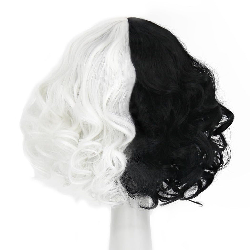 Women Curly Wavy Hair Wig with Wig Caps Synthetic Wigs for Party Halloween