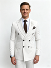 Classic 2 Piece White Men's Suit with Regular Fit and Sophisticated Peak Lapel