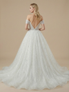 A-Line Off The Shoulder Boning Maxi Long Sequin Wedding Dresses Gowns Online