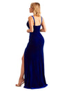 V-Neck Winter Velvet Long Bridesmaid Dresses
