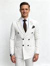 Classic 2 Piece White Men's Suit with Regular Fit and Sophisticated Peak Lapel