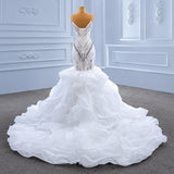 ChicSew Sparkly Spaghetti Straps Mermaid Ball Gown Wedding Dress
