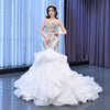 ChicSew Sparkly Spaghetti Straps Mermaid Ball Gown Wedding Dress
