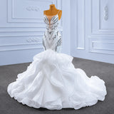 ChicSew Sparkly Spaghetti Straps Mermaid Ball Gown Wedding Dress