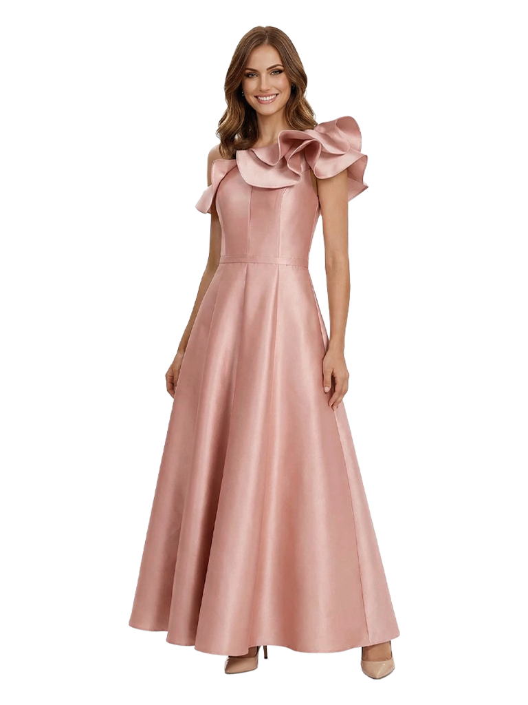 Beautiful One Shoulder Satin Ruffles A-line Mother Of The Bride Dresses