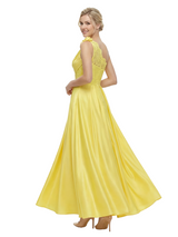 ChicSew Fancy One Shoulder Satin Lace Applique Prom Gown Pretty Sleeveless A-Line