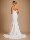 ChicSew Sexy Mermaid Spaghetti Straps Sleeveless Crepe Long Wedding Dresses