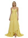 ChicSew Modern Strapless Ruched Chiffon Gown Beautiful A-Line Long Prom Dress