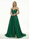 Stunning Sweetheart Metallic Sexy Ruched Bodice Floor Length Party Prom Dress