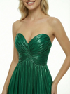 Stunning Sweetheart Metallic Sexy Ruched Bodice Floor Length Party Prom Dress