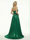 Stunning Sweetheart Metallic Sexy Ruched Bodice Floor Length Party Prom Dress