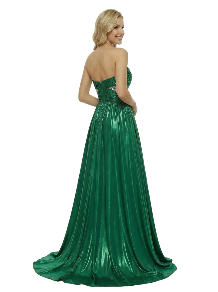 ChicSew Sparkly Ruched Sweetheart Metallic A-Line Maxi Long Evening Prom Dresses
