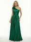 Classy One Shoulder Prom Gown Beautiful Pleated Satin A-Line Formal Gown