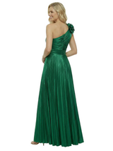 ChicSew Classy One Shoulder Prom Gown Beautiful Pleated Metallic Fabric A-Line Formal Gown
