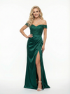 Elegent Floor-Length Off The Shoulder Lace Mermaid Satin Party Prom Dresses