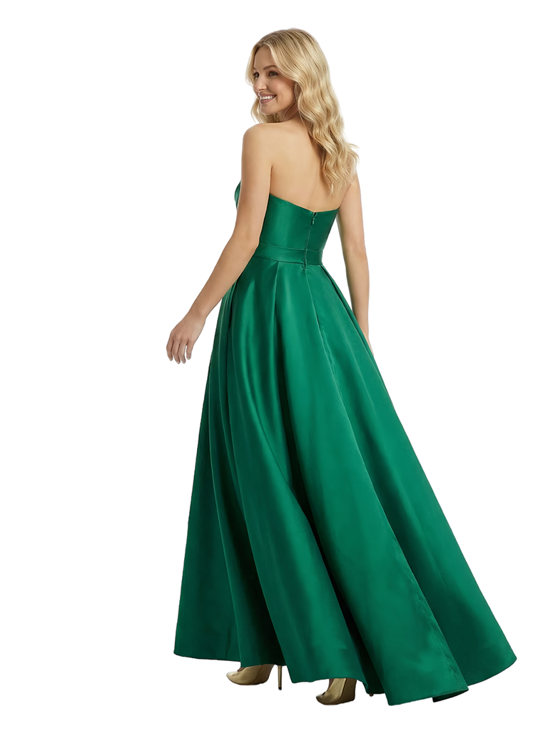 ChicSew Elegent Floor-length Sleeveless Sweetheart Satin Party Prom Dresses