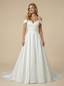 A-Line Off The Shoulder Maxi Long Satin Wedding Dresses Gowns Online