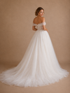 ChicSew Romantic Boning Off The Shoulder Lace Tulle A-Line Long Wedding Dresses