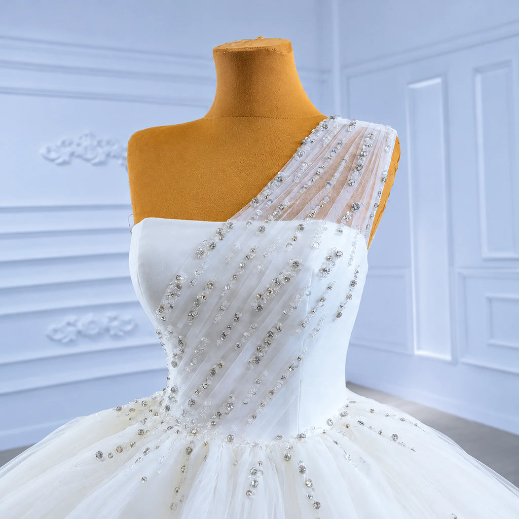 ChicSew Luxurious One Shoulder A-Line Ball Gown Wedding Dress