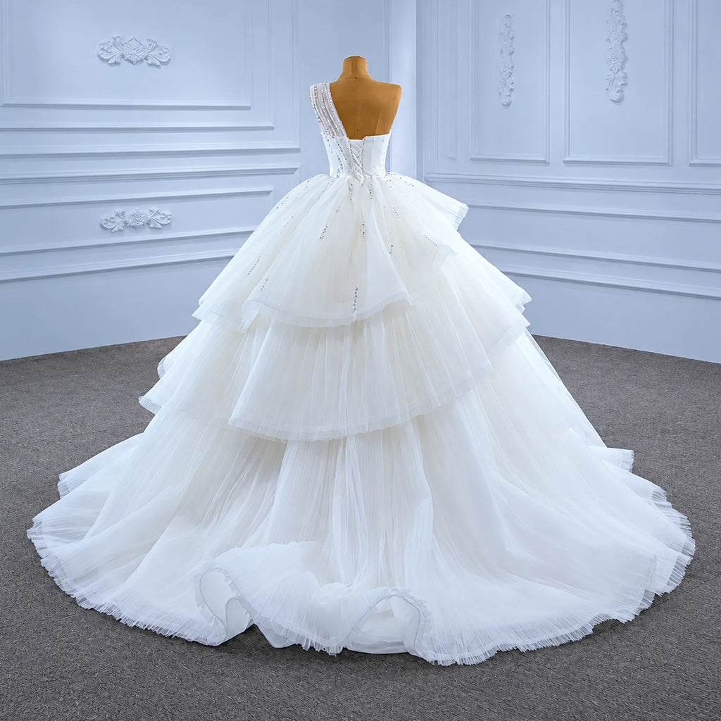 ChicSew Luxurious One Shoulder A-Line Ball Gown Wedding Dress
