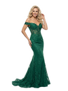 ChicSew Elegent Off Shoulder Mermaid Boning Lace Applique Formal Party Prom Dresses