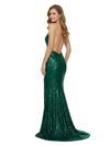 ChicSew Sexy Strapless Mermaid Floor-Length Sweetheart Sequin Party Prom Dresses Side Slit