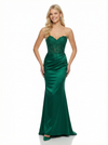 Elegent Long Strapless Sweetheart Mermaid  Satin Lace Party Prom Dresses For Graduation