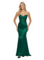 ChicSew Elegent Strapless Sweetheart Mermaid Satin Lace Applique Party Prom Dresses With Boning