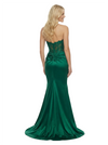 ChicSew Elegent Strapless Sweetheart Mermaid Satin Lace Applique Party Prom Dresses With Boning