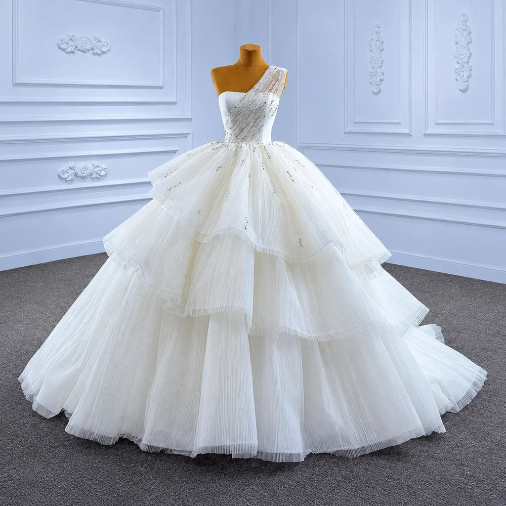 ChicSew Luxurious One Shoulder A-Line Ball Gown Wedding Dress