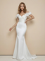 Mermaid Off The Shoulder Ruching Maxi Long Satin Wedding Gowns Online