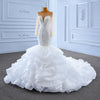 ChicSew Sparkly Mermaid Illusion Long Sleeves Ball Gown Wedding Dress