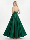 Elegent Satin Sweetheart A-Line Floor Length Party Prom Dresses With Waist Drape