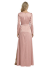 Chic Satin Jewel Mother Of The Groom Dress Long Sleeve Side Slit Mermaid Elegant Evening Gown