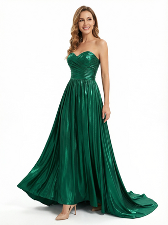 Elegent Metallic Sweetheart A-Line Floor Length Party Prom Dresses