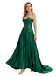 ChicSew Elegant Ruched Sweetheart Sleeveless Metallic A-Line Floor Length Party Prom Dresses