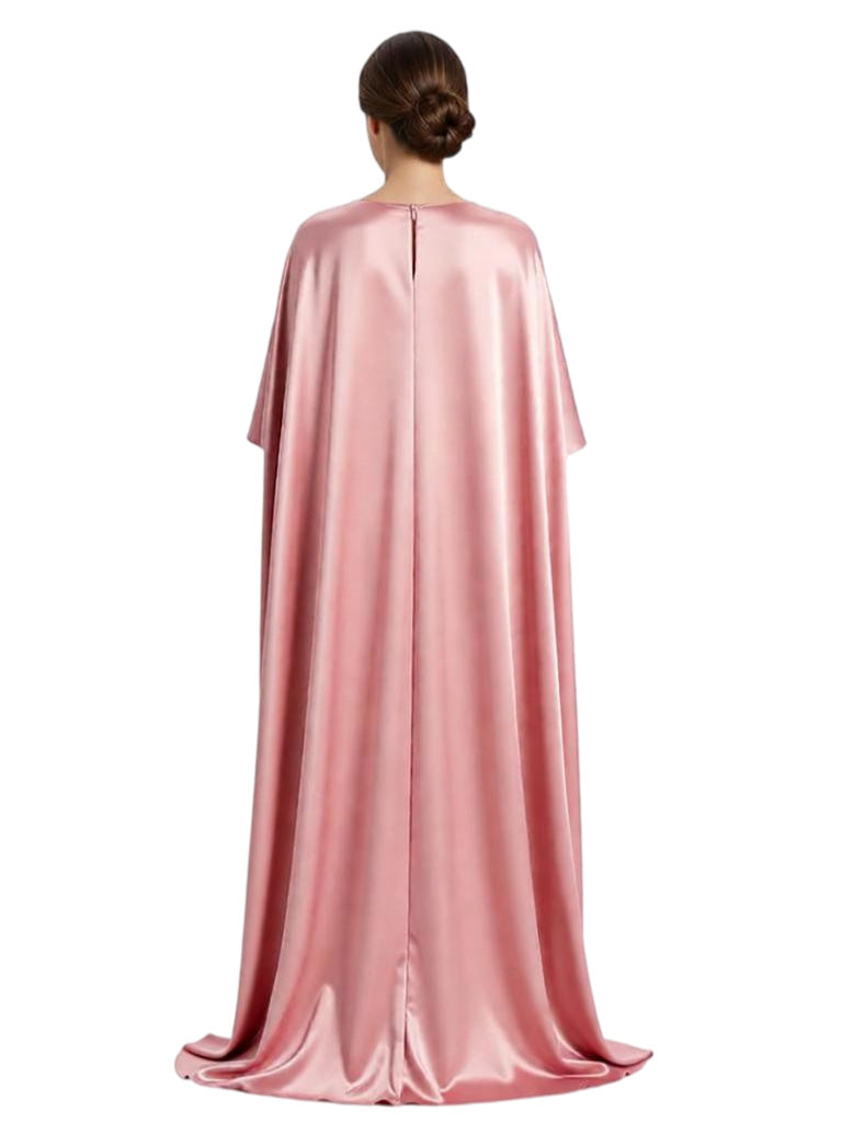 Elegant Boat Neck Satin Sheath Mother Of The Bride Dresses With Cape
