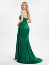 Sexy Soft Satin Sweetheart Unique Beaded Rhinestone Long Mermaid Prom Dresses